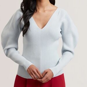 Ted Baker Amelyaa Rib Sculpt Sleeve Sweater Light Blue Size 0 (US 2)